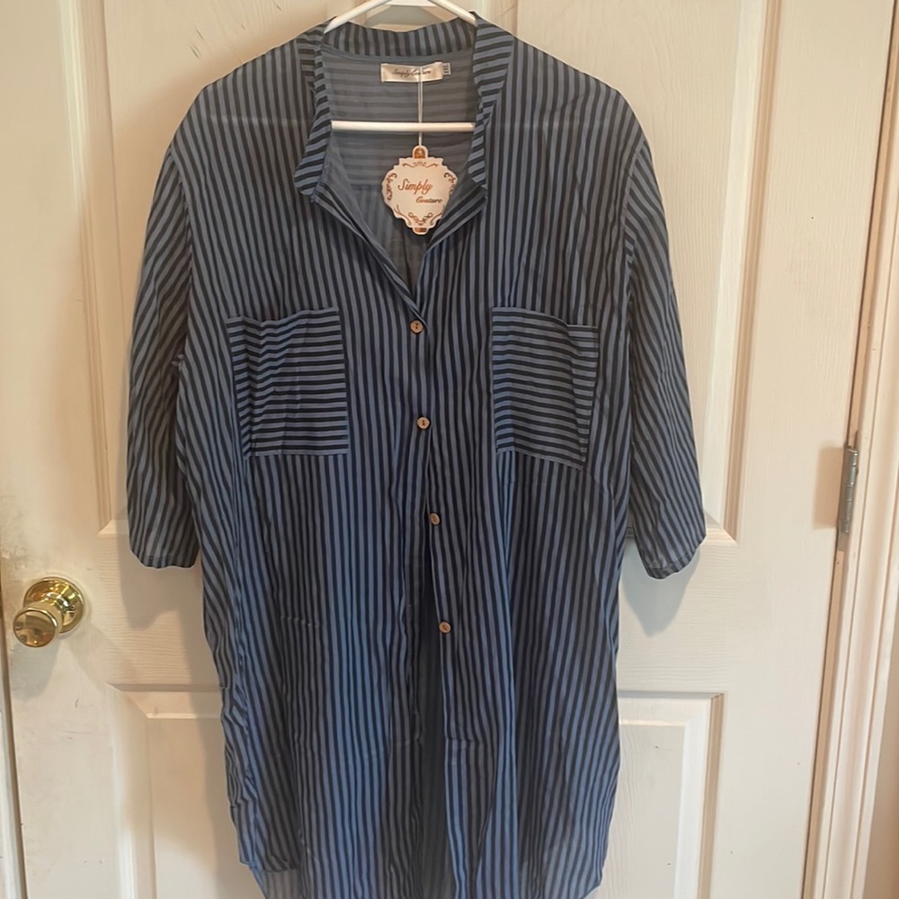 Blue stripes dress shirt